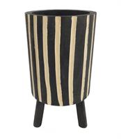 Caspo' C/Gambe Legno C/Striscie Nero h 45 cm Ø 23 cm