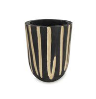 Caspo' Legno C/Striscie Nero h 27 cm Ø 20 cm