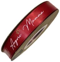 Nastro Satin Rosso Auguri Mamma h 1.6 cm l 20 mt