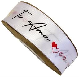 Nastro Satin Bianco Ti Amo h 2.5 cm l 20 mt