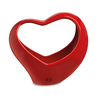 Vaso Ceramica Cuore Cupido Rosso h 15 cm Ø 16x7.5 cm