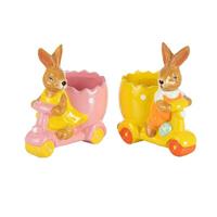 Vasetto Coniglio Monopattino Mix h 13 cm Ø 12 cm