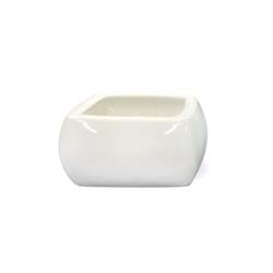 Vaso Ceramica Quadrato C/Buco Bianco h 8 cm Ø 15.5 cm