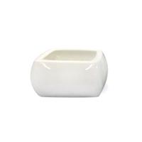 Vaso Ceramica Quadrato C/Buco Bianco h 8 cm Ø 15.5 cm