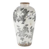 Vaso Ceramica Decorato Campanula Fume' h 34 cm
