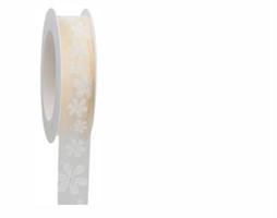 Nasto Organza ST Fiori Crema h 2.5 cm l 18 mt