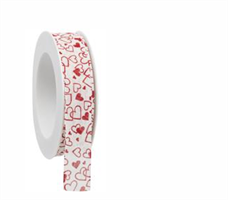 Nastro Tessuto Happy Heart h 2.5 cm l 20 mt