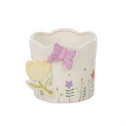 Caspo' Ceramica C/Manico Tulpano h 11 cm l 15.5x12 cm