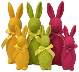 S/2 Coniglio Velluto Col. Assortito h 20/30 cm