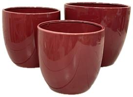 S/3 Caspo' Ceramica Liscio Bordeaux h 20 cm Ø 20 cm
