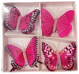 Farfalla C/Clip Fucsia Assortito Ø 8 cm Cf 8 Pz