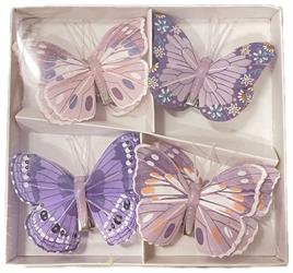 Farfalla C/Clip Lilla Assortito Ø 8 cm Cf 8 Pz