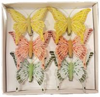 Farfalla C/Clip Assortito Giallo Ø 8 cm Cf 6 Pz