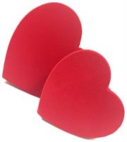 S/2 Scatola Cuore Velluto Rosso Gr. h 10 cm l 22x19 cm