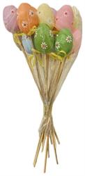 S/12 Stecco Uova Plastica Assortito h 30 cm
