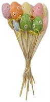S/12 Stecco Uova Plastica Assortito h 30 cm