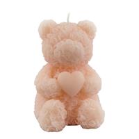 Candela Orsetto Rosa h 10 cm Ø 8 cm