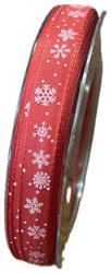 Nastro Tessuto ST Fiocco Di Neve Rosso h 1 cm l 25 mt