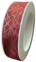 Nastro Organza Rete Stellare Rosso h 2.5 cm l 18 mt