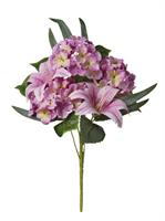 Bush Frontale Gigli/Ortensie Rosa x5 h 43 cm