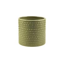 Cilindro Ceramica Puntinato Verde h 10 cm Ø 12 cm
