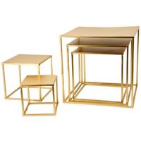 S/5 Cubo Metallo C/Appoggio Oro 15/20/25/30/35 cm