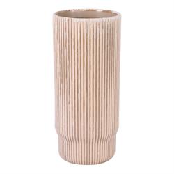Vaso Ceramica Rigato Alto Beige h 37 cm Ø 16.5 cm