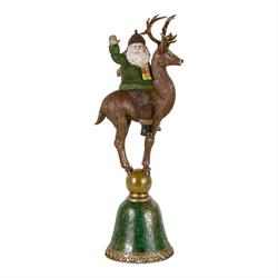 Babbo Su Renna Resina h 63 cm l 23x20 cm
