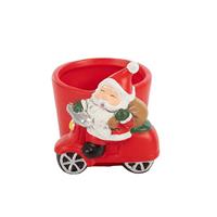 Caspo' Terracotta Babbo Su Motorino Rosso h 9 cm Ø 9.5 cm
