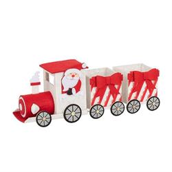 Treno 2 Vagoni Feltro Rosso h 14 cm l 34x8.5 cm