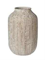 Vaso Metallo Bianco/Oro h 44.5 cm Ø 28 cm
