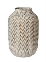 Vaso Metallo Bianco/Oro h 44.5 cm Ø 28 cm