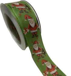 Nastro Tessuto ST Babbo Nat. Verde h 4 cm l 20 mt