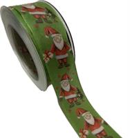 Nastro Tessuto ST Babbo Nat. Verde h 4 cm l 20 mt