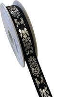 Nastro Tessuto Feuillage Baroque ST Nero h 15 cm l 20 mt