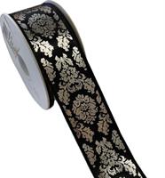 Nastro Tessuto Feuillage Baroque ST Nero h 3.8 cm l 20 mt
