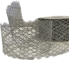 Nastro Rete Lame' Argento h 7 cm l 15 mt