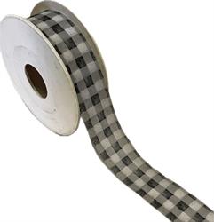 Nastro Tessuto Quadretto Bianco h 3.6 cm l 25 mt