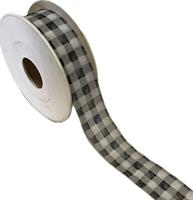Nastro Tessuto Quadretto Bianco h 3.6 cm l 25 mt