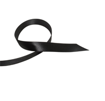 Nastro Doppio Raso Nero h 2.5 cm l 50 mt