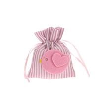 Sacchetto Tessuto C/Uccellino Rosa h 13 cm l 9.5 cm